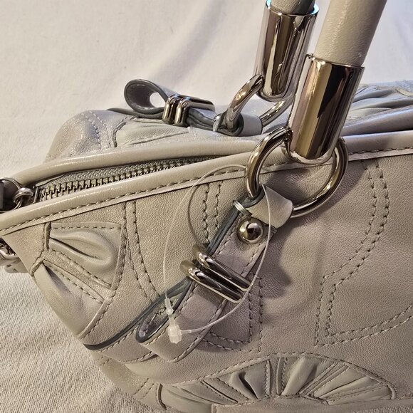 Coach 2011 NWT NEW Sophia Leather Gathered Taupe Satchel Shoulder Bag & Dust Bag - Picture 4 of 14